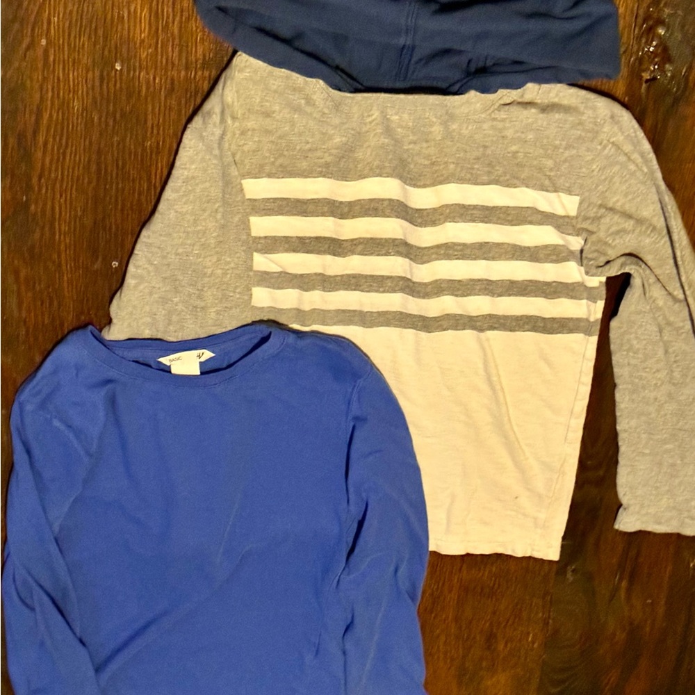 H&M Kids Long Sleeve Tees in Blue and Gray